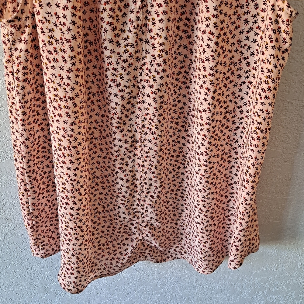 Pink Womens Sleeveless Shirt Burgundy Floral SummerTank Top/Cami - Picture 3 of 7